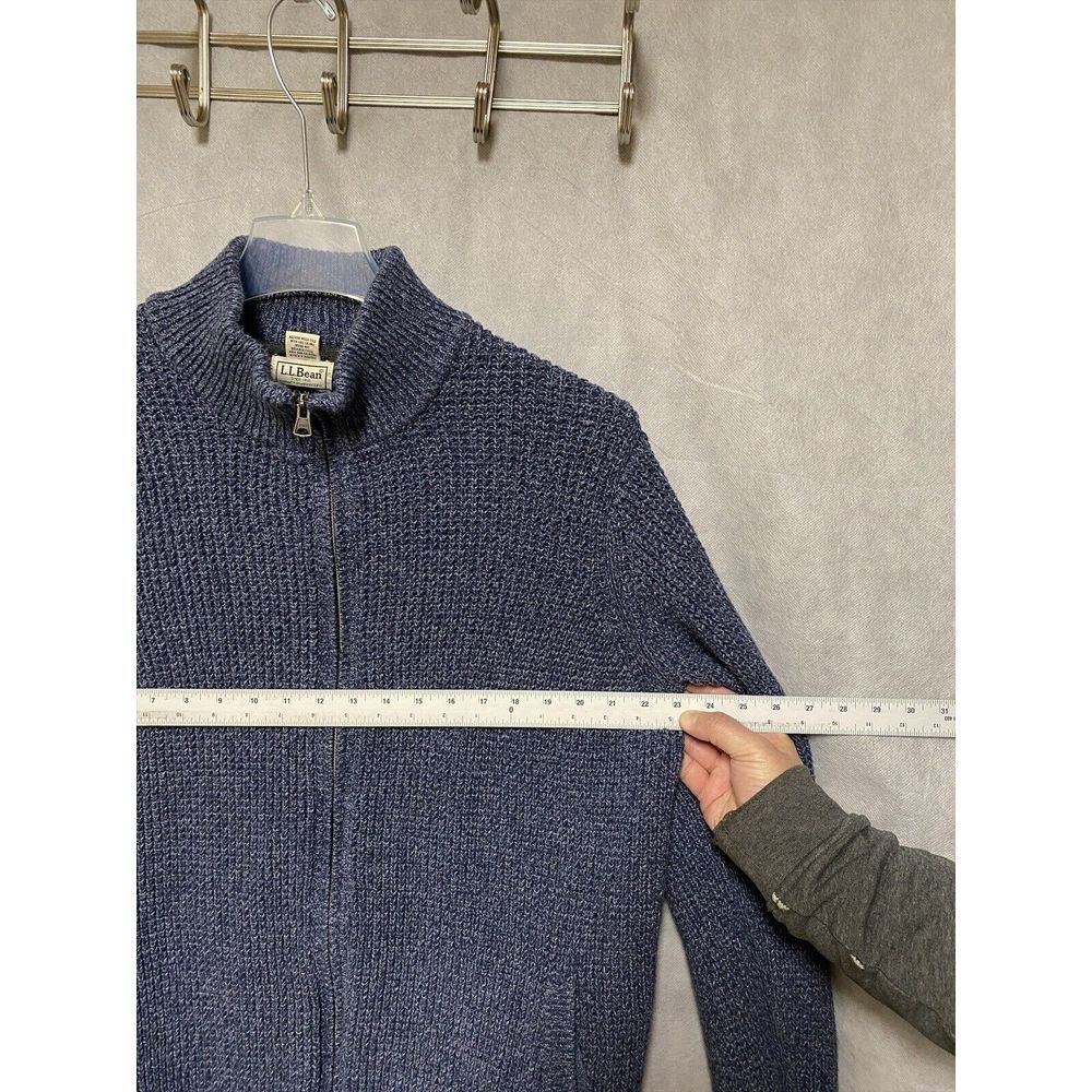 L L Bean Sweater Men XL Tall Cardigan‎ Chunky Knit Fisherman Zip Nordic Jacket - Picture 2 of 11